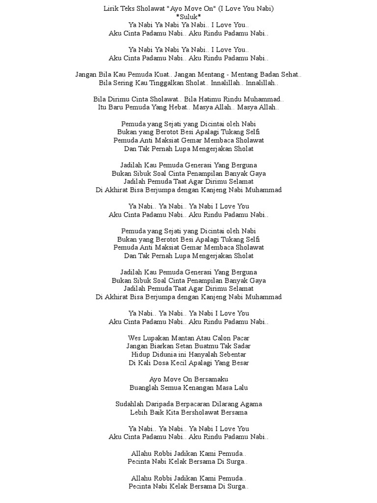 Lirik Teks Sholawat Pdf