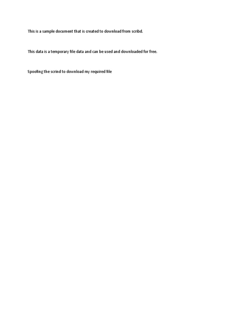 This Is A Sample Document That Is Created To Download From Scribd | PDF