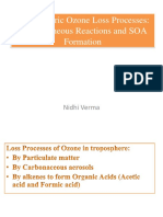Tropospheric Ozone Loss Processes: Heterogeneous Reactions and SOA Formation