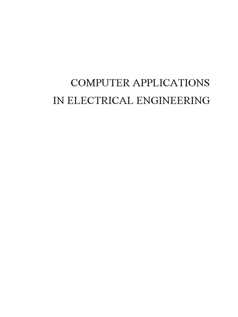 Computer Applications In Electrical Engineering 2011 9 Pdf