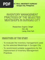 Inventory Management Practices of The Selected Meatshops in