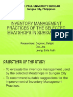 Inventory Management Practices of The Selected Meatshops in