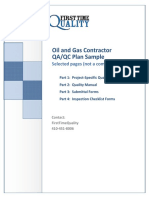 Oil and Gas Quality Control Plan Sample