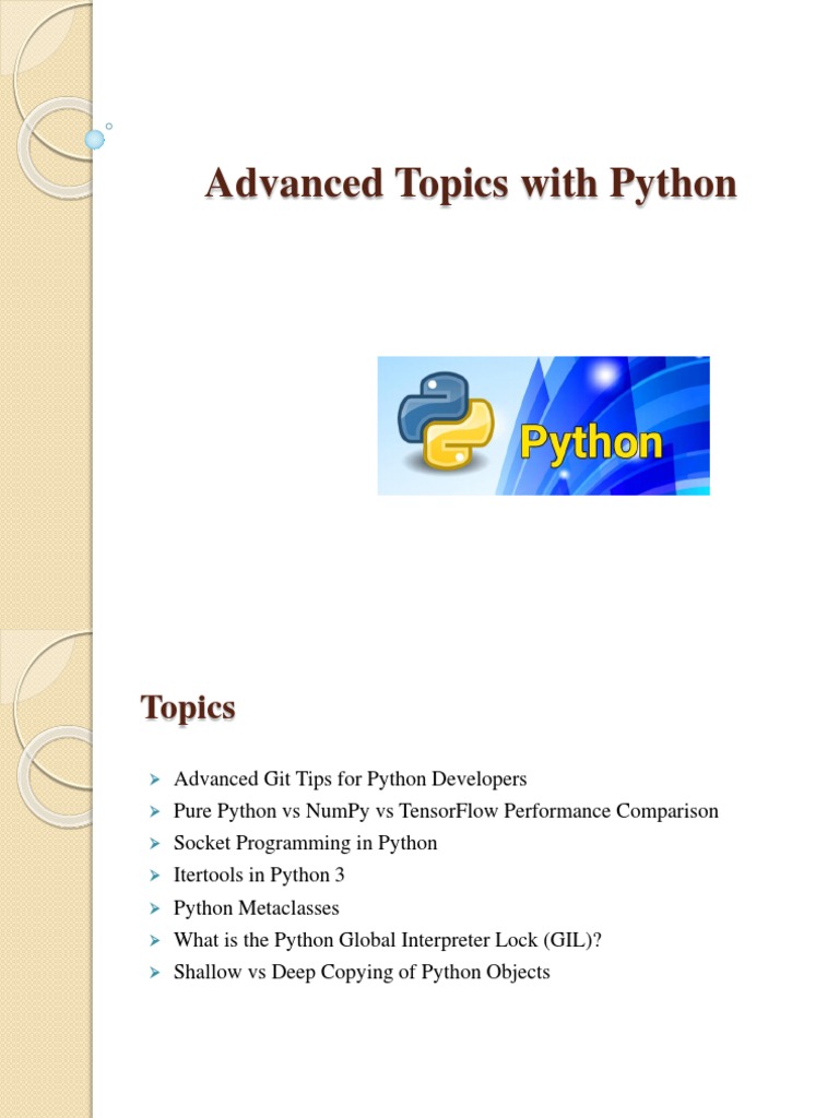 Advanced Topics With Python | PDF | Python (Programming Language ...