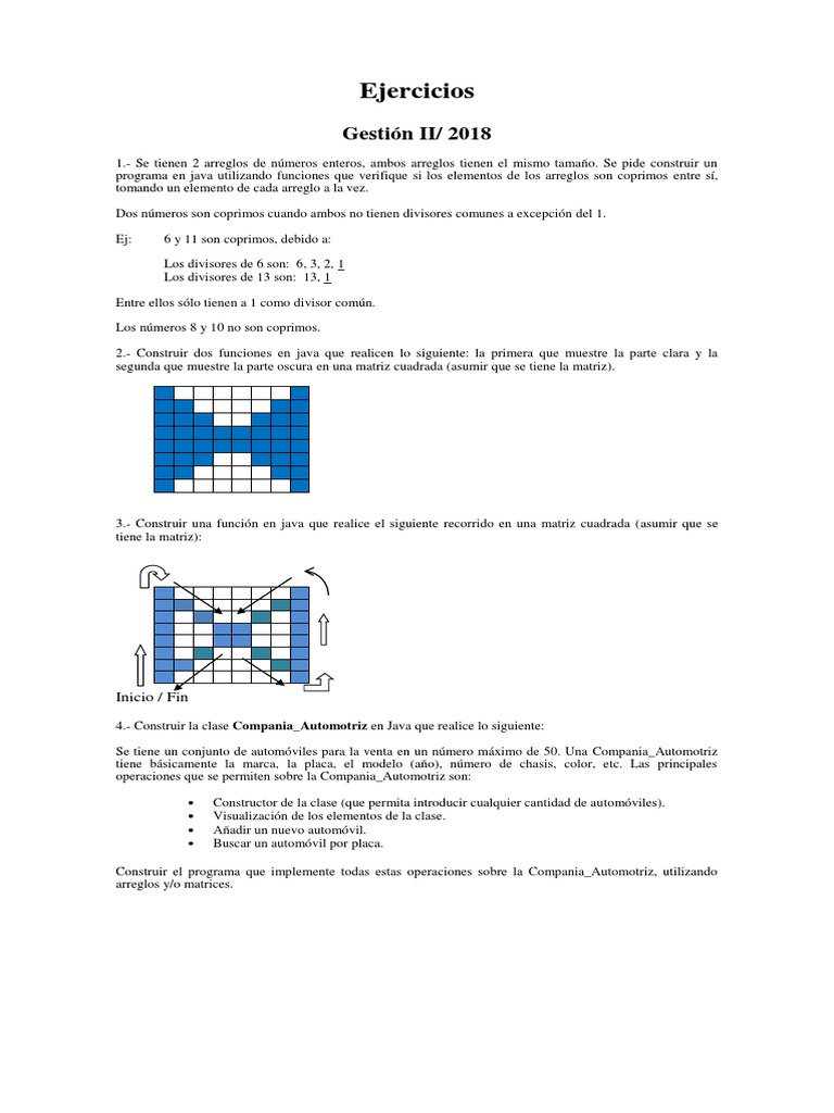 Ejercicios de Programación en Java | PDF | Métodos y materiales de ...