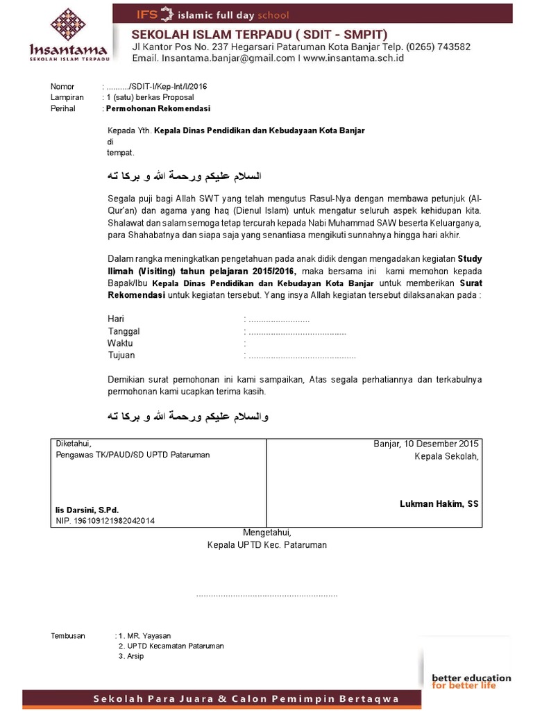 Surat Permohonan Rekomendasi | PDF