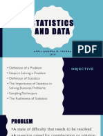 Statistics and Data: April Andrea M.Valera 2 0 1 8