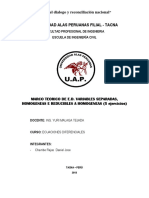 Marco Teorico de E.D. Variables Separadas, Homogeneas e Reducibles A Homogeneas (5 Ejercicios)