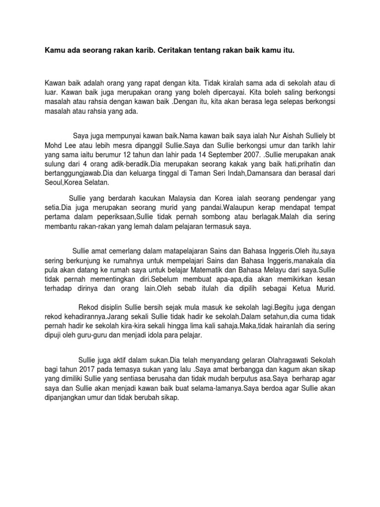 Kamu Ada Seorang Rakan Karib Pdf