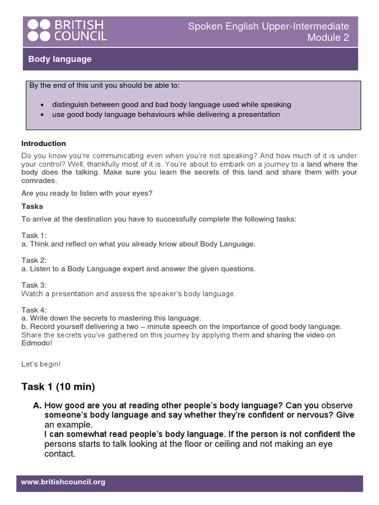 Mastering Body Language in Presentations | PDF | Nonverbal ...