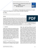 Experimental & Theoretical Validation of Thermodynamic Performance of Vapour Compression Refrigeration System Using Ecofriendly Refrigerants