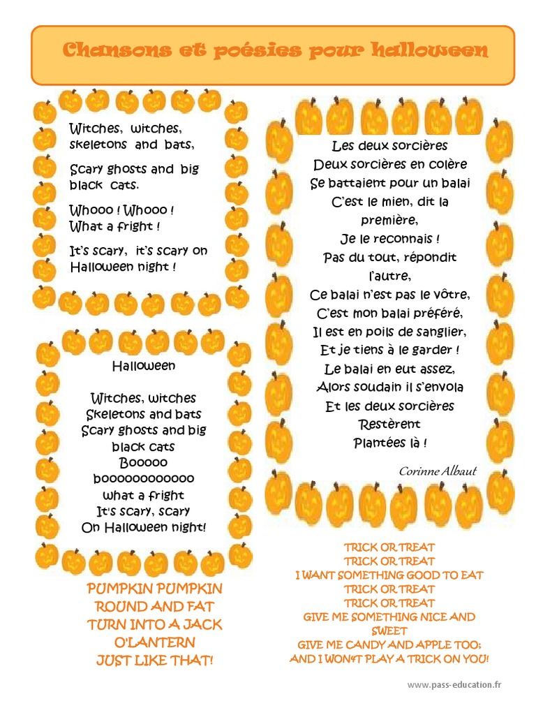 Poésie Par Les Poils De Mon Balai Poèmes Et Chansons Pour Halloween Lecture Vie de La Classe | PDF