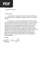 Louis Klemp Resignation Letter