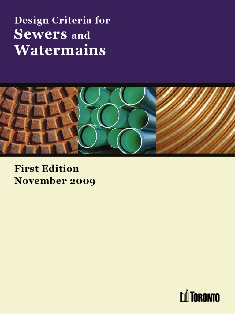 Sewer and Watermain Design Criteria | PDF | Sanitary Sewer | Storm Drain