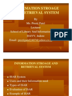 Information Stroage Information Stroage and Retrieval System and Retrieval System