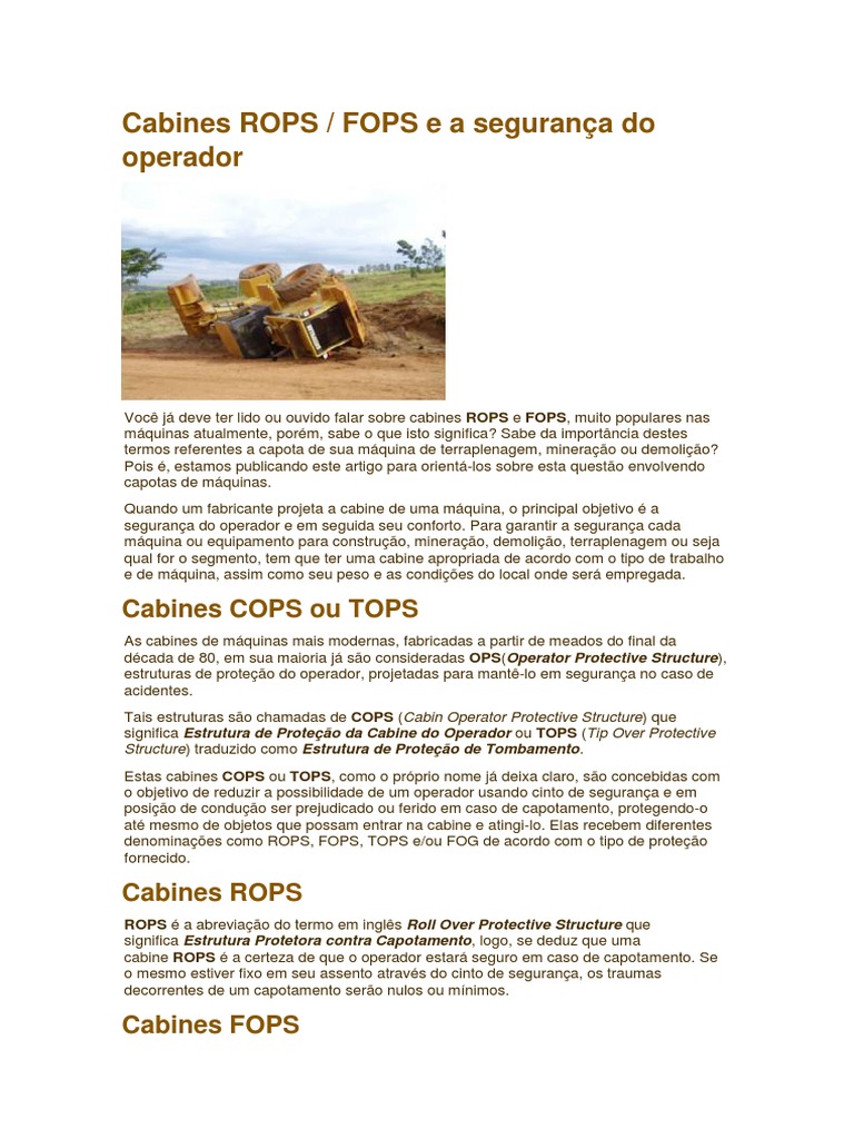 Cabines ROPS | PDF | Indústrias | Business