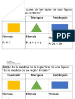 Área y Perimetro Cuadrado, Triángulo y Rectangulo 7 Básico