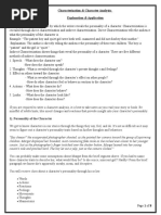 Characterization and Character Analysis Explanation and Application