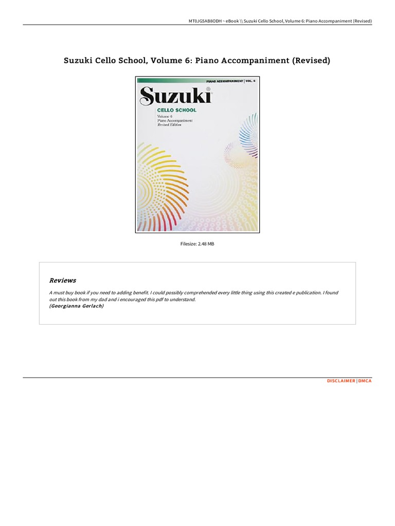 Suzuki Cello School, Volume 6: Piano Accompaniment (Revised) Suzuki