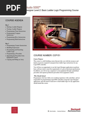 Ccp151 Studio 5000 Logix Designer Level 2 Basic Ladder Logic Programming Pdf Pdf Computer Programming Subroutine