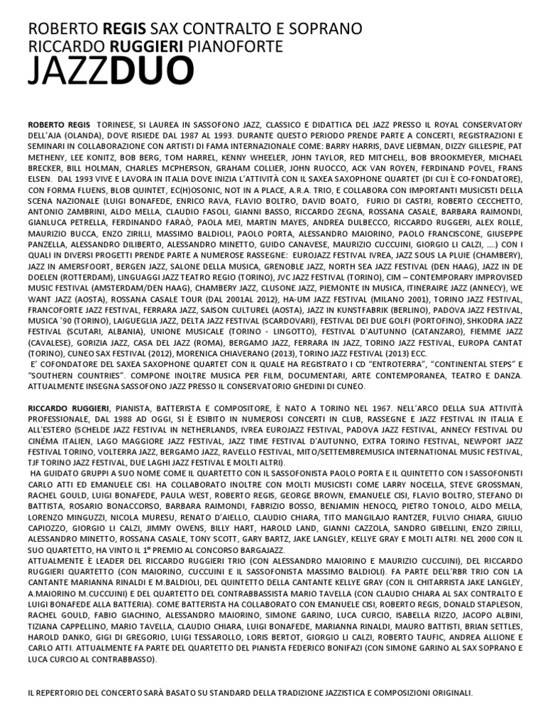 Roberto Regis Riccardo Ruggieri Duo | PDF