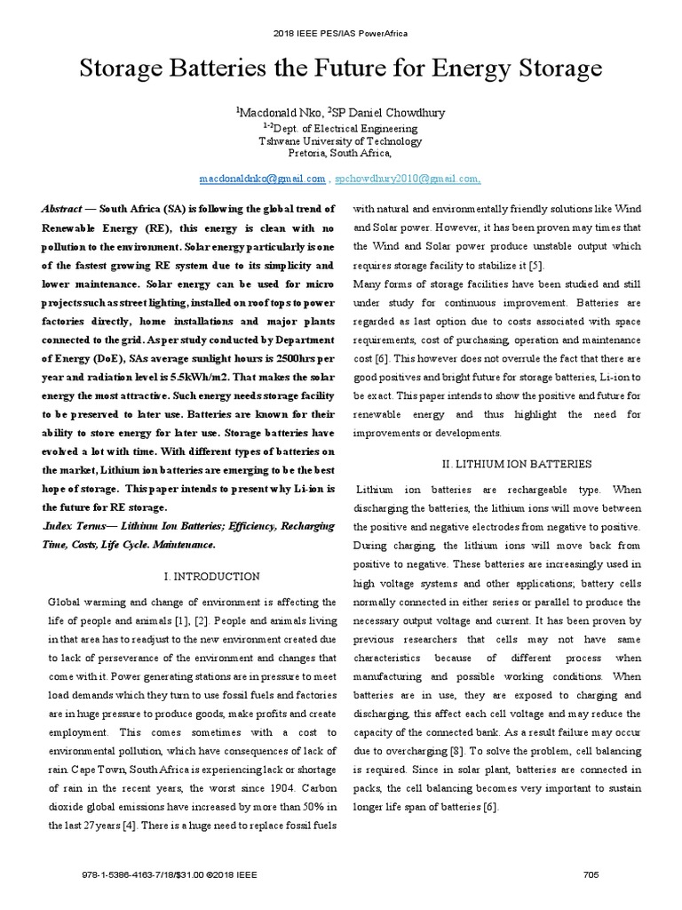 Storage Batteries The Future For Energy Storage | PDF | Lithium Ion ...