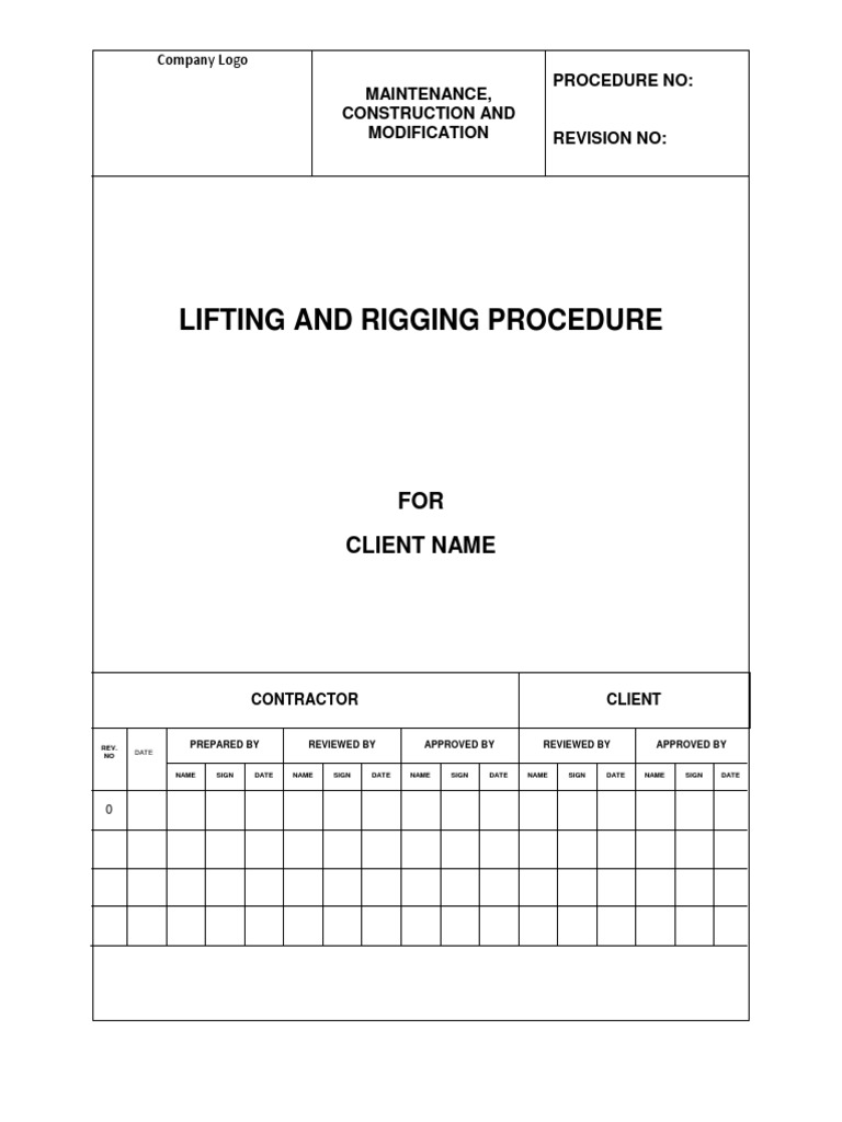 Lifting and Rigging Procedure Guide | PDF