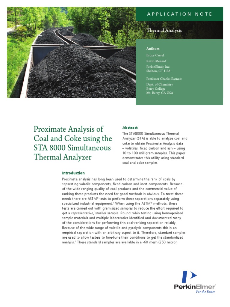 APP Proximate Analysis Coal Coke PDF | PDF | Thermogravimetric Analysis ...