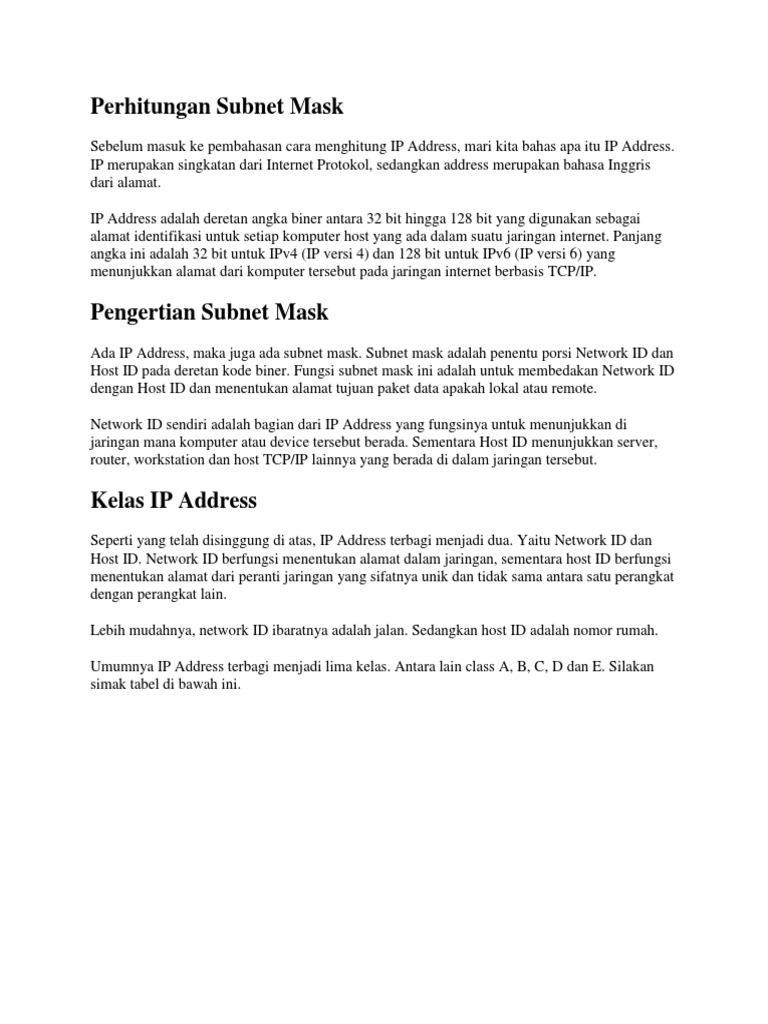 Berfungsi Untuk Membedakan Network Id Dengan Host Id Adalah - Tips