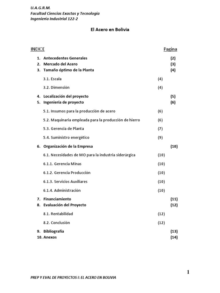 Evaluación del Acero en Bolivia | PDF | Arrabio | Bolivia