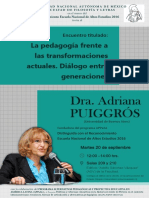 Afiche La pedagogía frente a las transformaciones actuales Adriana Puiggrós