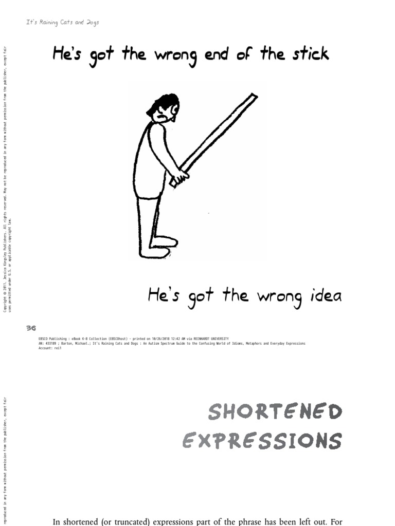 He's Got The Wrong End of The Stick It's Raining