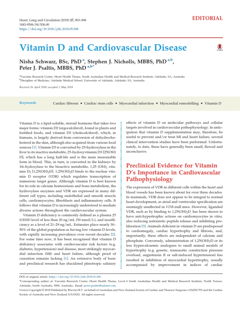 Vitamin D and Cardiovascular Disease | PDF | Vitamin D | Cardiac Muscle