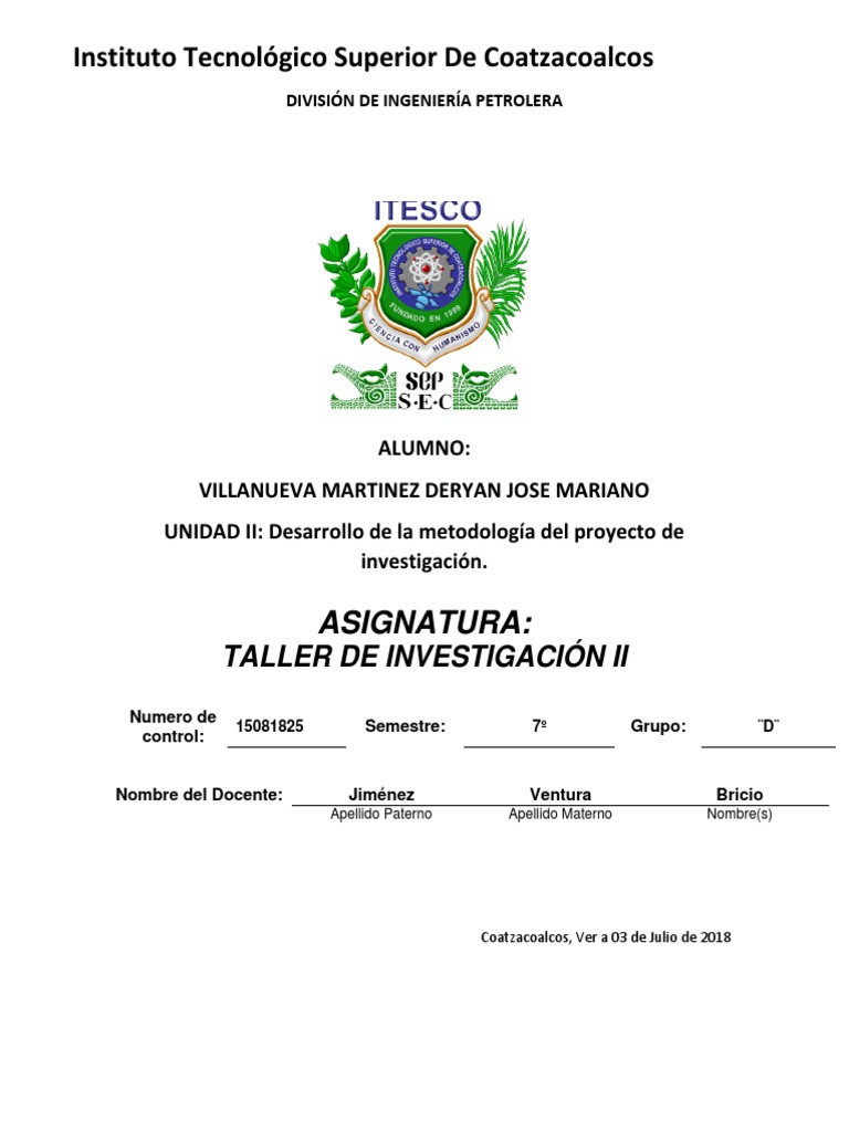 Unidad 2 Taller de Investigacion II | PDF | Ensayos | Science