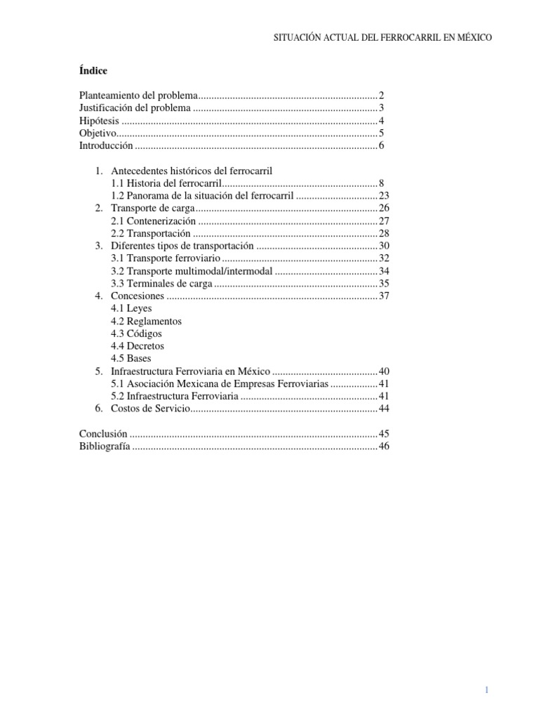 Situacion Actual Del Ferrocarril En Mexico Descargar Gratis Pdf