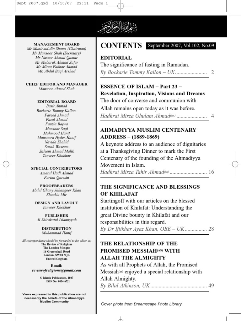RR200709 | PDF | Revelation | Prophets And Messengers In Islam