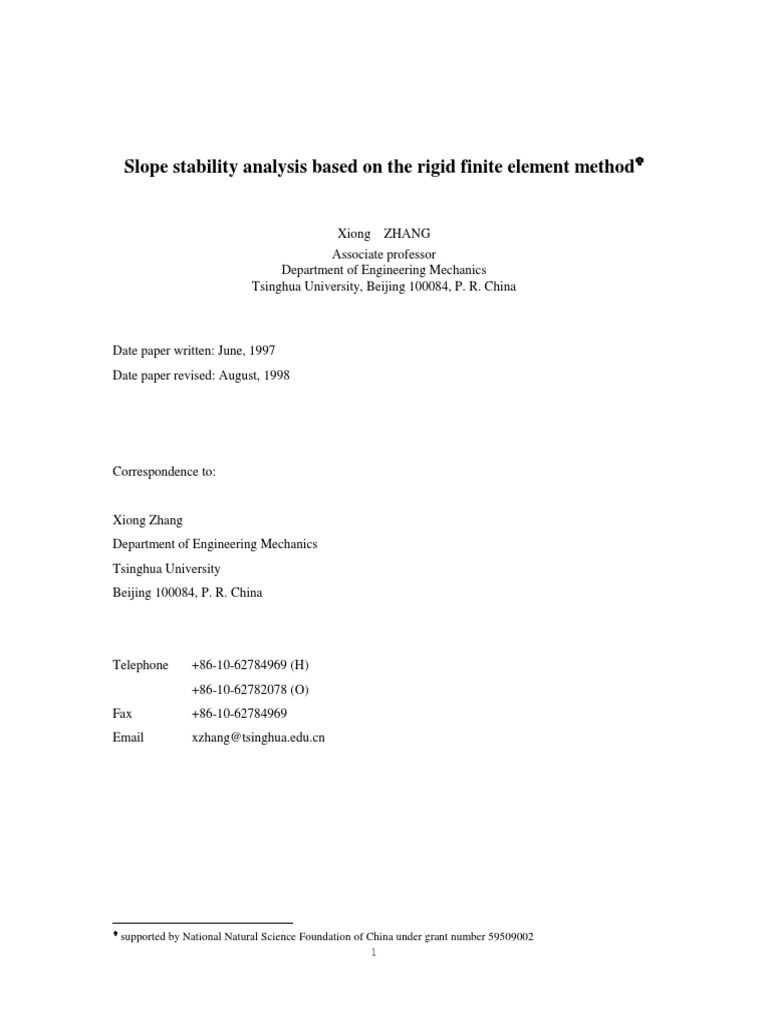 Slope Stability Analysis Based On The Rigid Finite | PDF | Civil ...