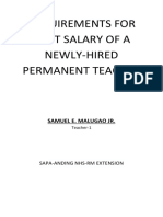 Requirements For First Salary of A Newly-Hired Permanent Teacher