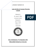 Critically Examine The Role of Consumer Protection Councils: A Project Report On