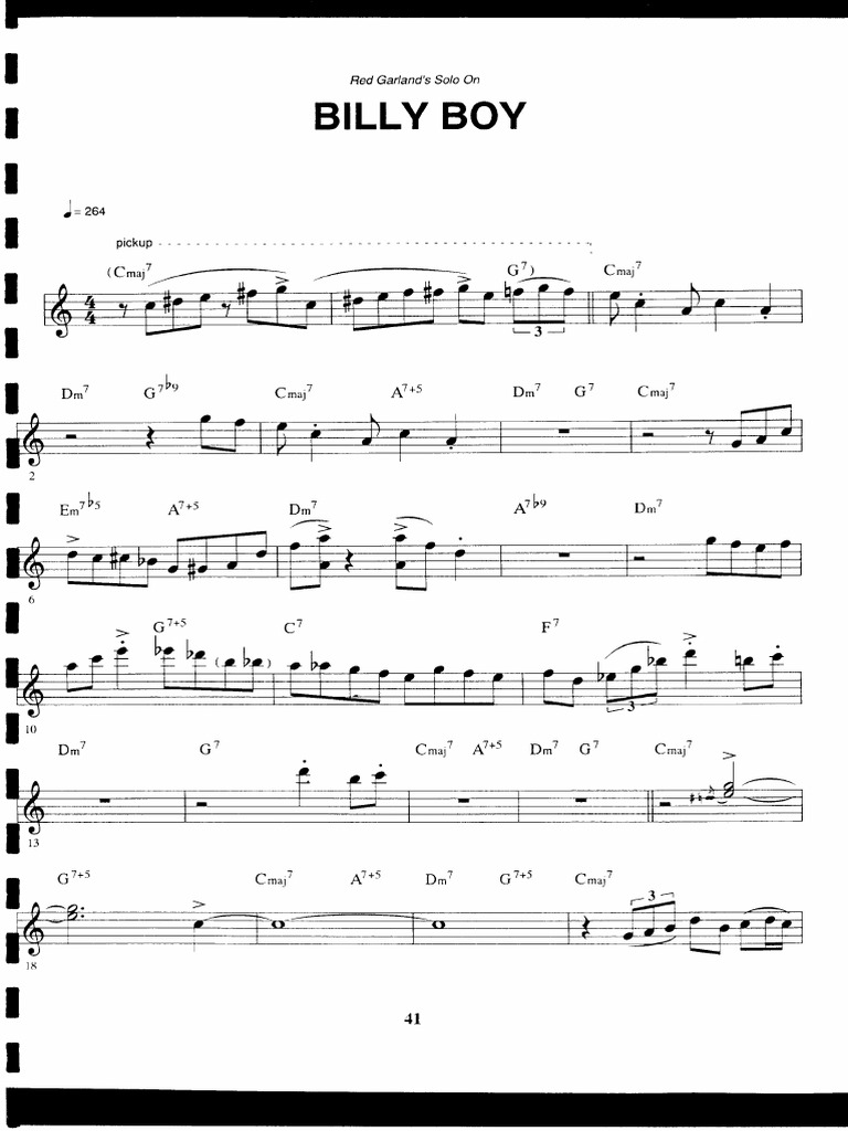 Red Garland Billy Boy Solo PDF
