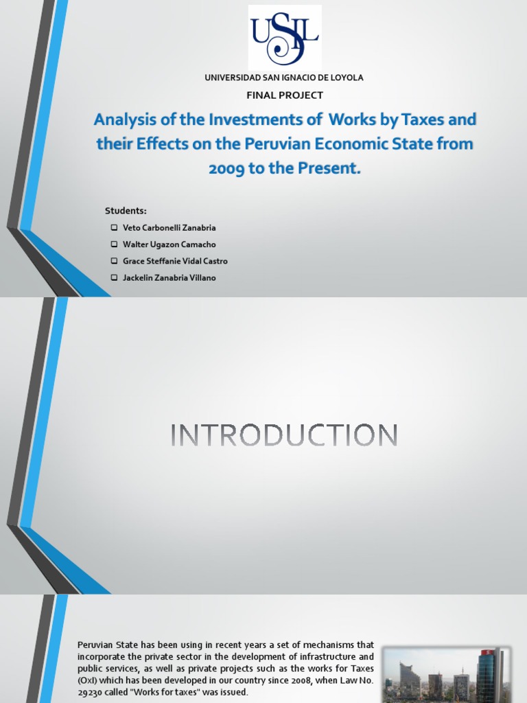 Impact of Works for Taxes on Peru's Economy | PDF | Taxes | Economics