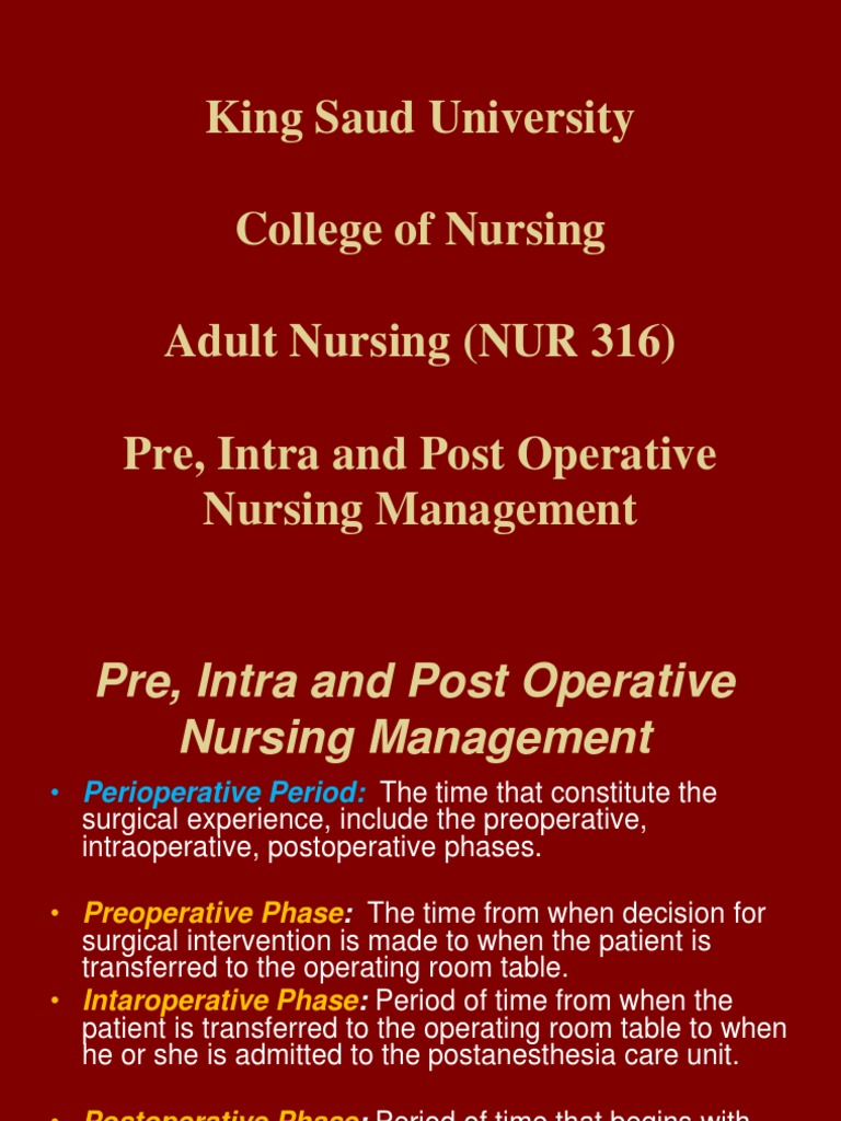 Perioperative Nursing Guide | PDF | Surgery | Anesthesia