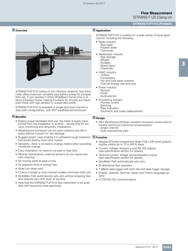 Siemens Ultrasonic Flow Meter Pdf Download Free Pdf Flow