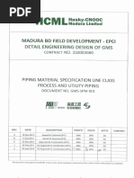 GMS-SPM-001 Piping Material Specification Line Class Process and Utility Piping_Rev 2