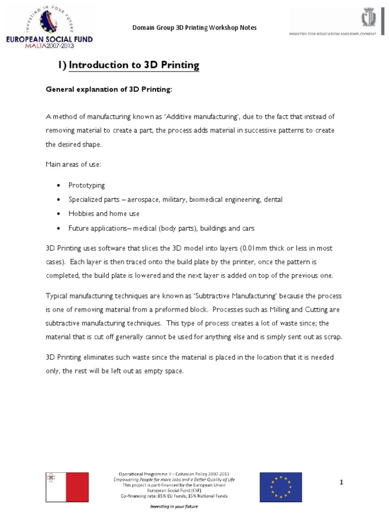 3d Printing PDF | PDF | 3 D Printing | Industries