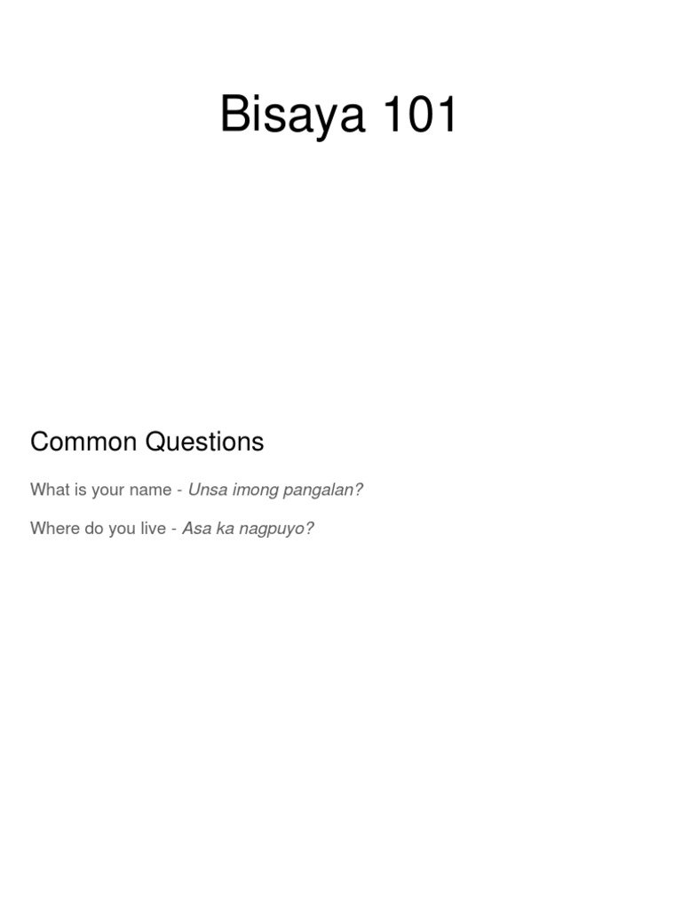 Bisaya 101 PDF