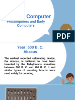 History of Computer: Precomputers and Early Computers