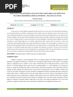 Format. Hum - Enhancing The English Language Using LSRW Skills by Effective Teaching Methods For Rural Students - Telangana State