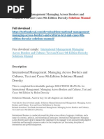 Download International Management Managing Across Borders and Cultures Text and Cases 9th Edition Deresky Solutions Manual by zytuzajo SN393769367 doc pdf