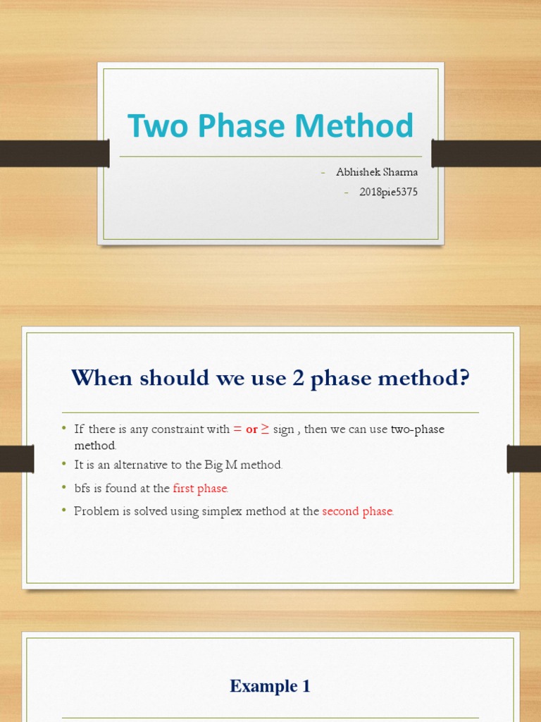 Two Phase Method Explained with Example | PDF | Discrete Mathematics ...